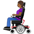 👩🏾‍🦼 woman in motorized wheelchair: medium-dark skin tone display on Samsung